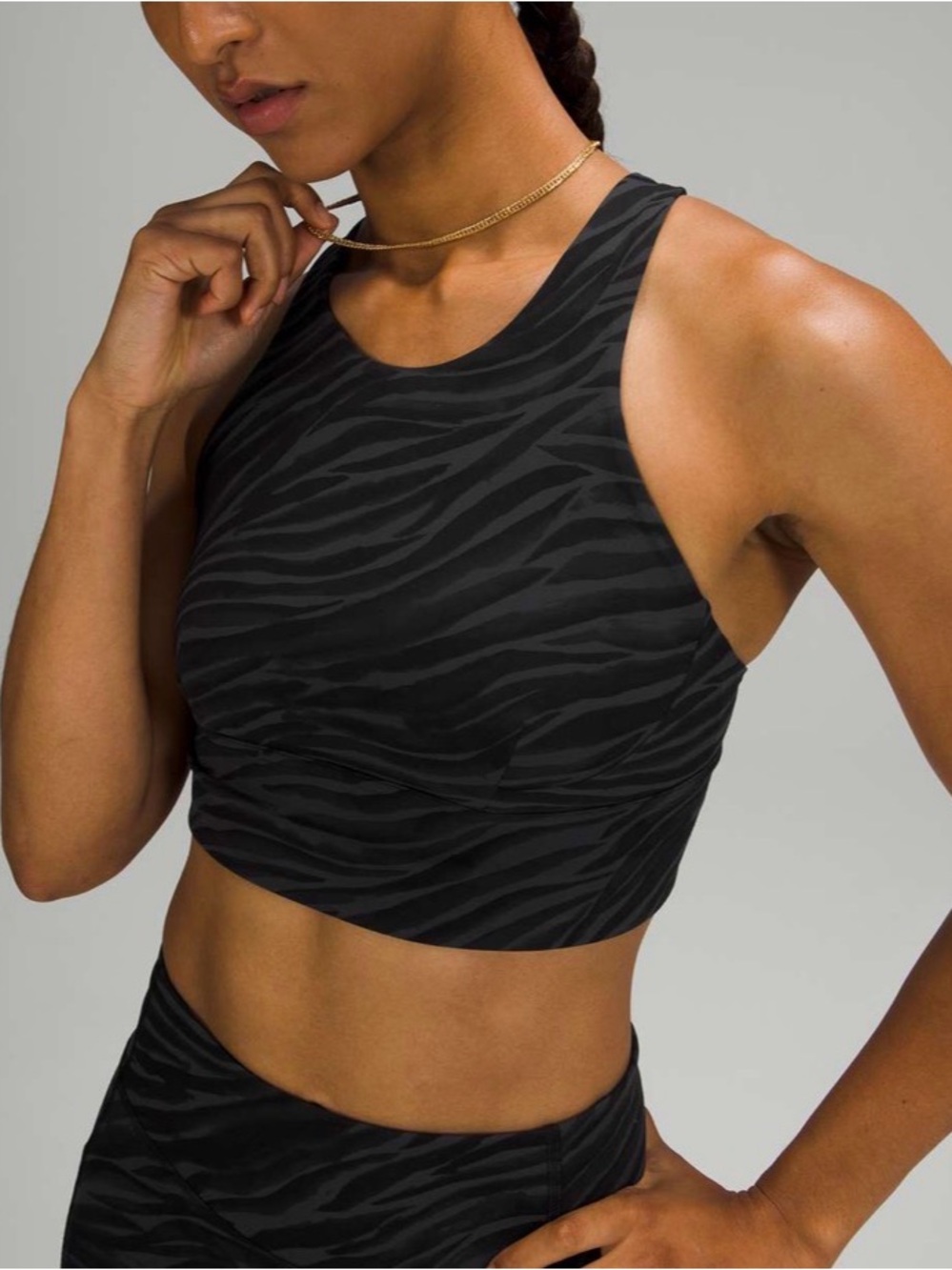 Lululemon Wunder Train Long Line Sports Bra Size 2 Camo Medium Support Everlux